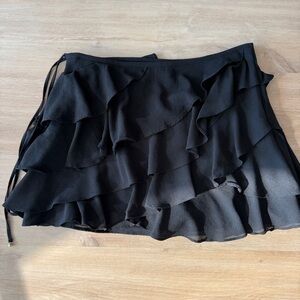 Zara Black Tiered Ruffle Mini Skirt